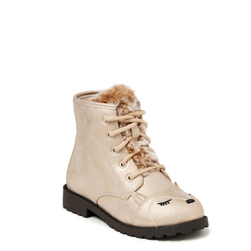 Nwt Toddler Girls Wonder Nation Critter Lace-Up Motto Boot Size 8